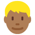 👱🏾‍♂️ man: medium-dark skin tone, blond hair display on Twitter